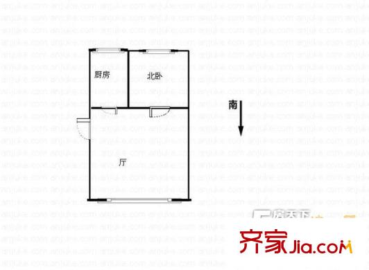 長城花園戶型圖1室戶型圖 1室1廳1衛(wèi)1廚