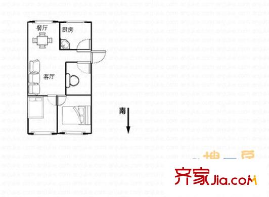 升平新城 2室 戶型圖