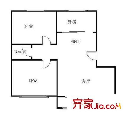 金秋小區(qū)2室戶型圖