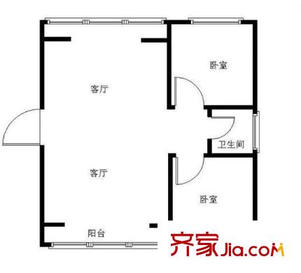 金秋小區(qū)2室戶型圖