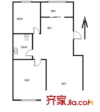 金秋小區(qū)2室戶型圖