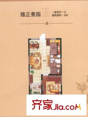 良辰美景三期平方米臺(tái)戶型圖B戶型 1室1廳1衛(wèi)1廚
