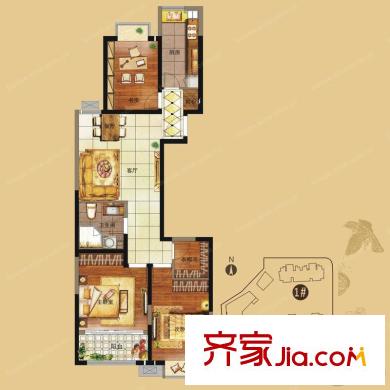 良辰美景三期平方米臺戶型圖良辰美景三期平方米臺 3室 戶型圖 3室1廳1衛(wèi)1廚