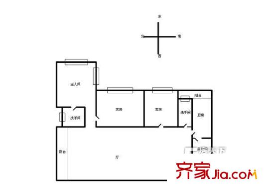 明轩户型图3室1厅户型图 3室1厅2卫1厨