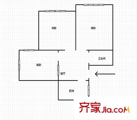 北仲社區(qū)戶型圖3室戶型圖 3室1廳1衛(wèi)1廚
