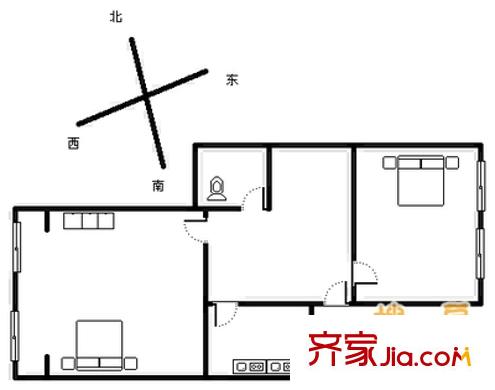 北仲社區(qū)戶型圖北仲小區(qū) 2室 戶型圖 2室1廳1衛(wèi)1廚