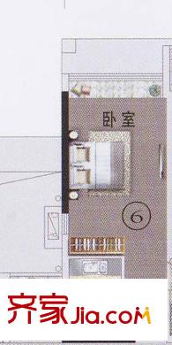 东湖映月F1栋06户型 1室1厅1卫1厨