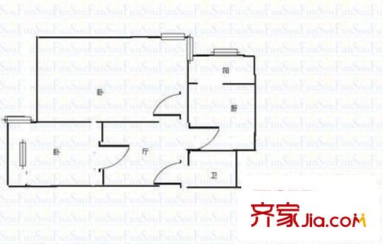 水清溝二小區(qū) 2室 戶型圖