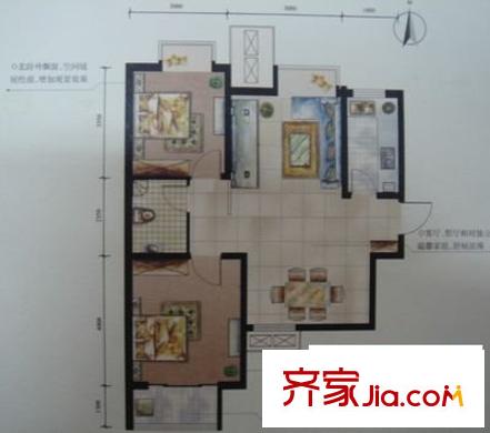 傲海星城一期 2室 戶(hù)型圖
