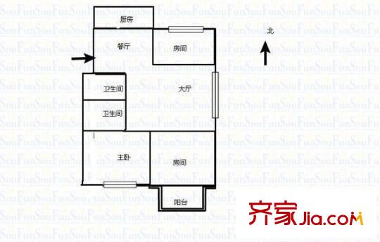 豐洲園 3室 戶型圖