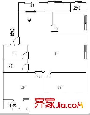 公安局福新路宿舍 3室 戶型圖