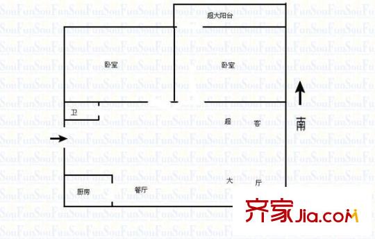 福日單位宿舍 2室 戶型圖