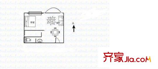 東方華庭 1室 戶型圖
