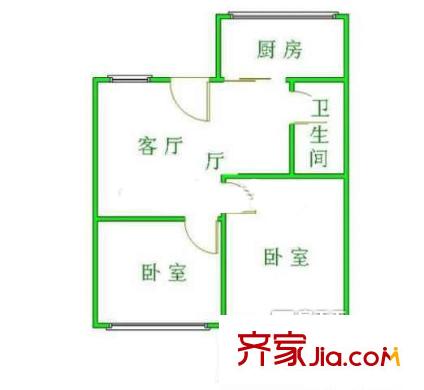 電臺宿舍(朝陽路)戶型圖電臺宿舍(朝陽路) 2室  戶型圖 2室1廳1衛(wèi)1廚