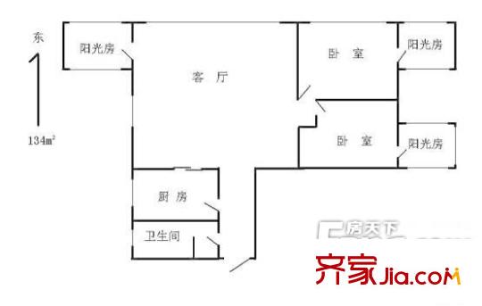 寶隆沁園春 2室 戶型圖