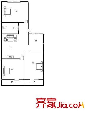 澳門公寓 3室 戶型圖