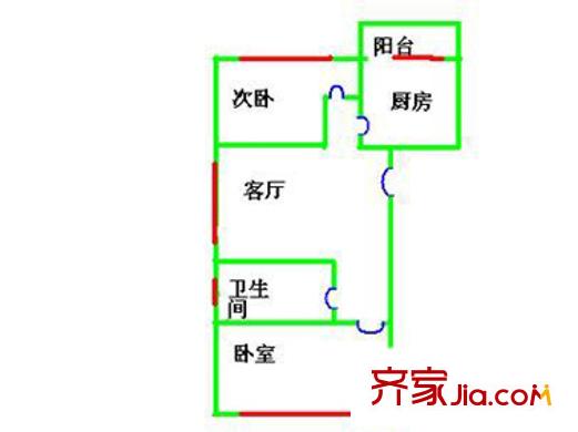 鄭安新苑 2室戶型圖