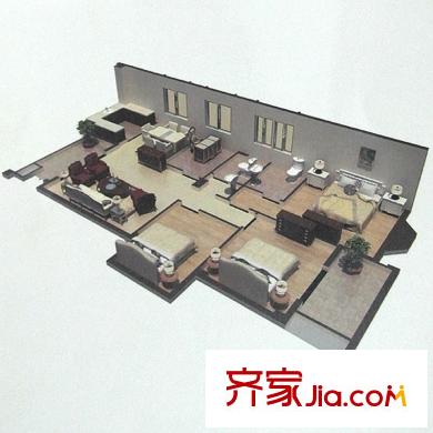 中勝財富天下戶型圖C4戶型129平米 3室2廳2衛(wèi)1廚