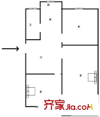三叉街海員新村戶型圖海員新村 3室 戶型圖 3室1廳1衛(wèi)1廚