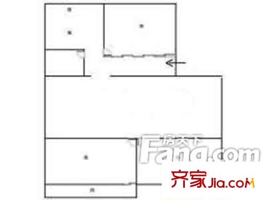 市委黨校宿舍 3室 戶型圖