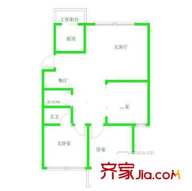 山水公寓 3室 戶型圖
