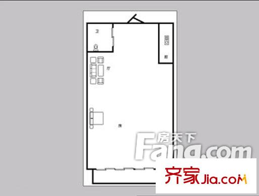 三塑宿舍 1室 戶型圖