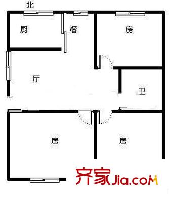 雙安花園 3室 戶(hù)型圖