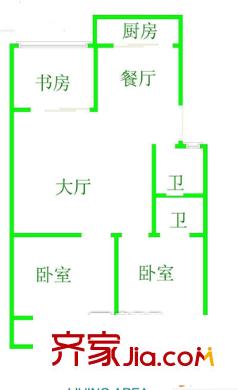 省電建二公司西苑生活區(qū)戶型圖電建二公司西苑生活區(qū) 3室戶型圖 3室2廳2衛(wèi)1廚