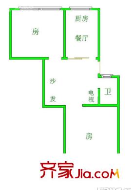 市運(yùn)輸公司官前路單位宿舍 2室 戶型圖
