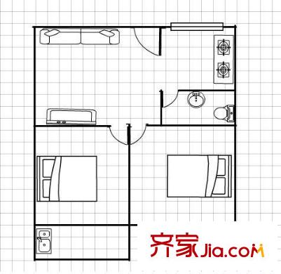 雙福新村 2室 戶型圖