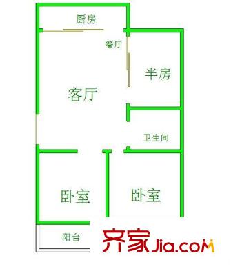 金城大廈 3室 戶型圖