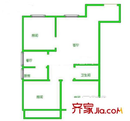 平方米前新村 3室戶型圖