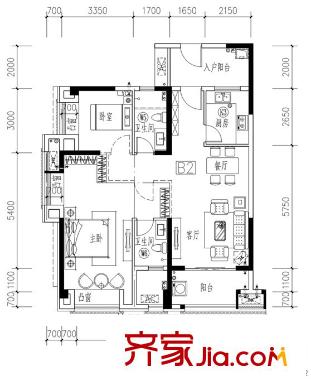 先進公寓 3室 戶型圖