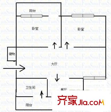 雙豐花園 2室戶型圖