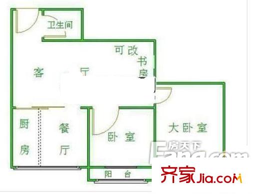 紫光公寓 2室戶型圖