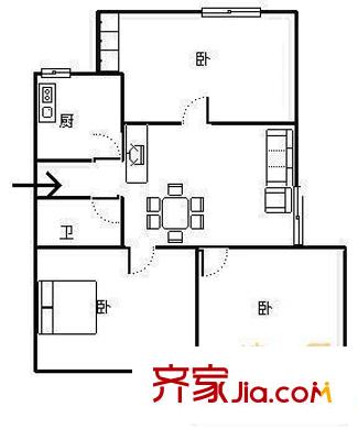 鳳凰北電視臺宿舍 戶型圖