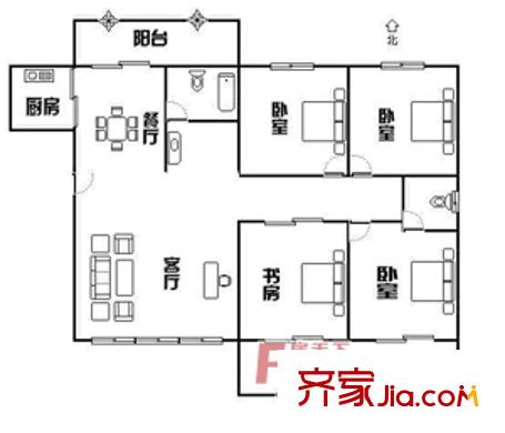  都市芳庭 3室戶型圖