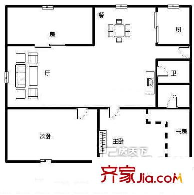 鼓山商貿(mào)城 3室 戶型圖