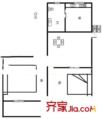 交通規(guī)劃設(shè)計(jì)院 2室 戶型圖