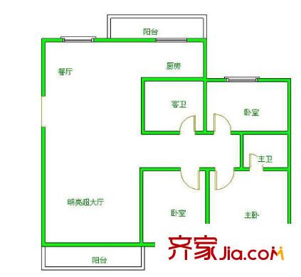 富城小區(qū) 3室戶型圖