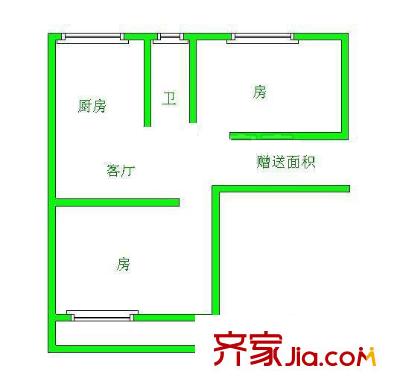 省外事廳華林直巷單位宿舍 2室 戶型圖