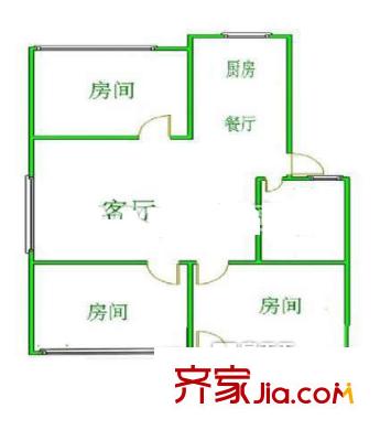 福盛苑戶型圖321180 3室2廳1衛(wèi)1廚