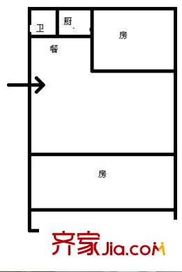 白馬河公寓 2室戶型圖