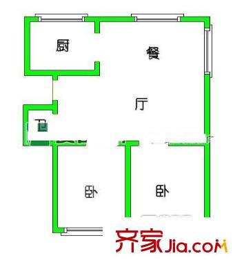 福建日報(bào)社宿舍 2室戶型圖