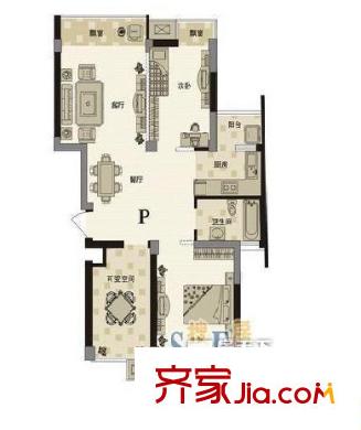 香江國際戶型圖Q4221 157 4室2廳2衛(wèi)1廚