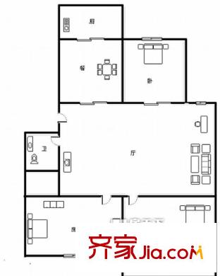 三木花園C區(qū) 3室戶型圖