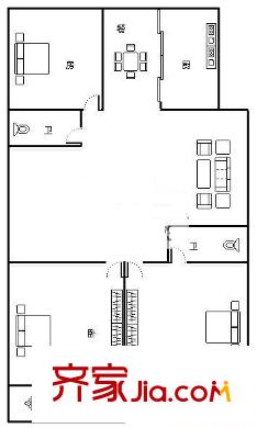 金源公寓 3室戶型圖