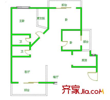 融僑東區(qū)B區(qū) 3室戶型圖