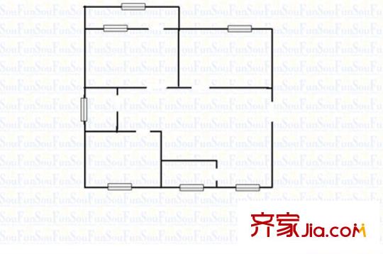 省建筑設(shè)計院單位宿舍 3室 戶型圖