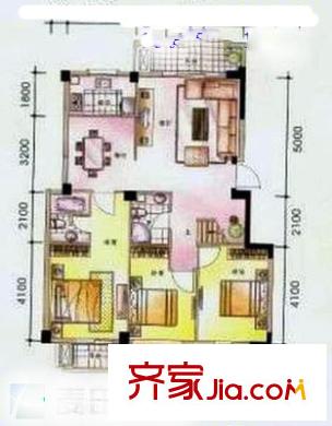 龍津苑小區(qū) 3室戶(hù)型圖